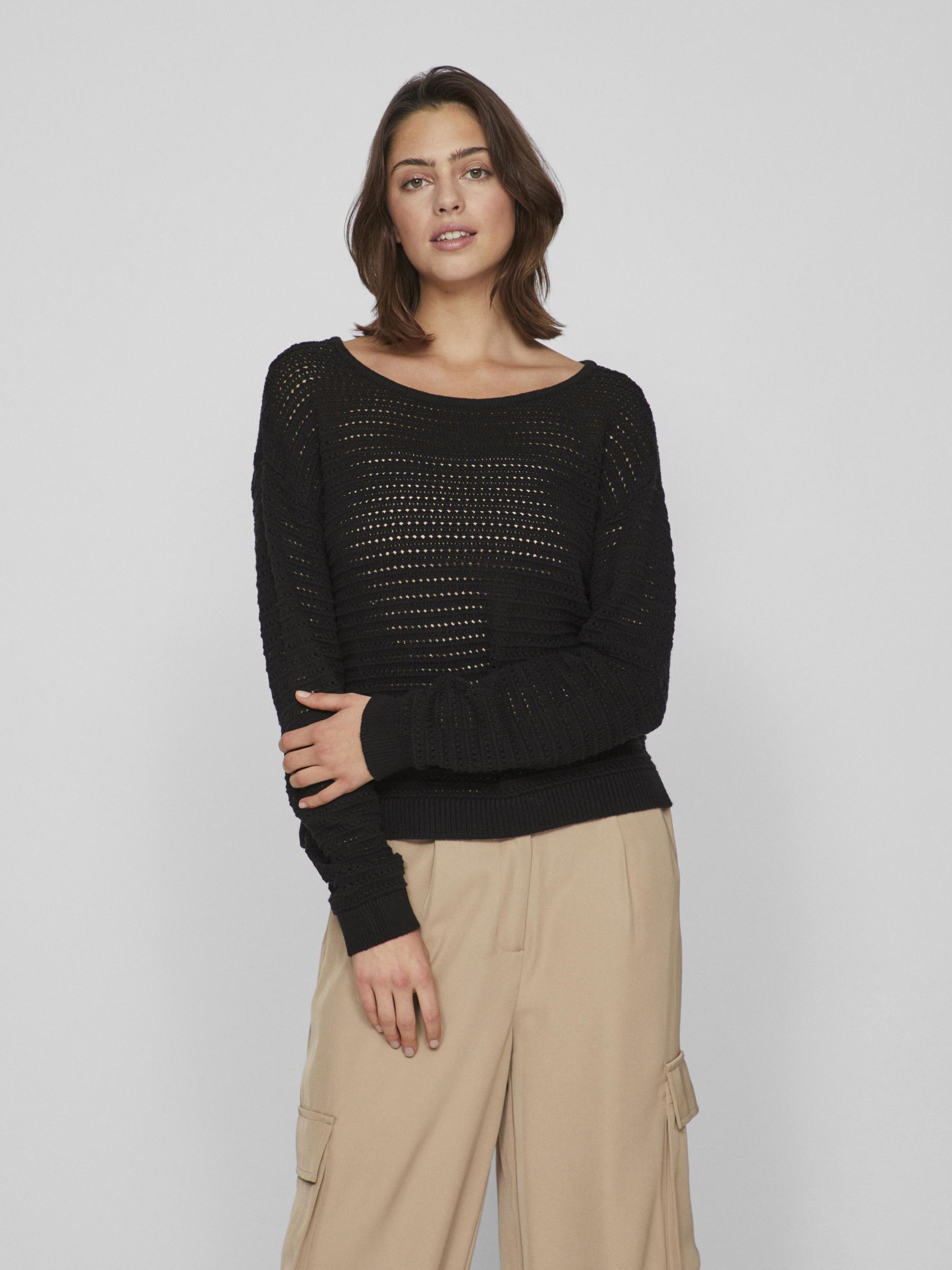 Jersey negro cuello new arrivals barco