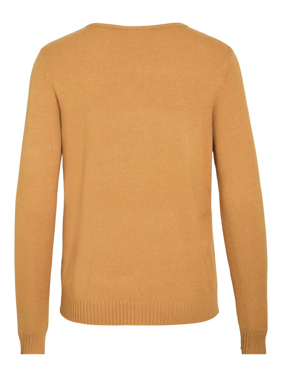 Product carousel image - VIRIL V-NECK KNITTED PULLOVER, Amber Gold | 2