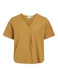 VILA V-NECK SHORT SLEEVED TOP, Wood Thrush, highres - 14096245_WoodThrush_001.jpg