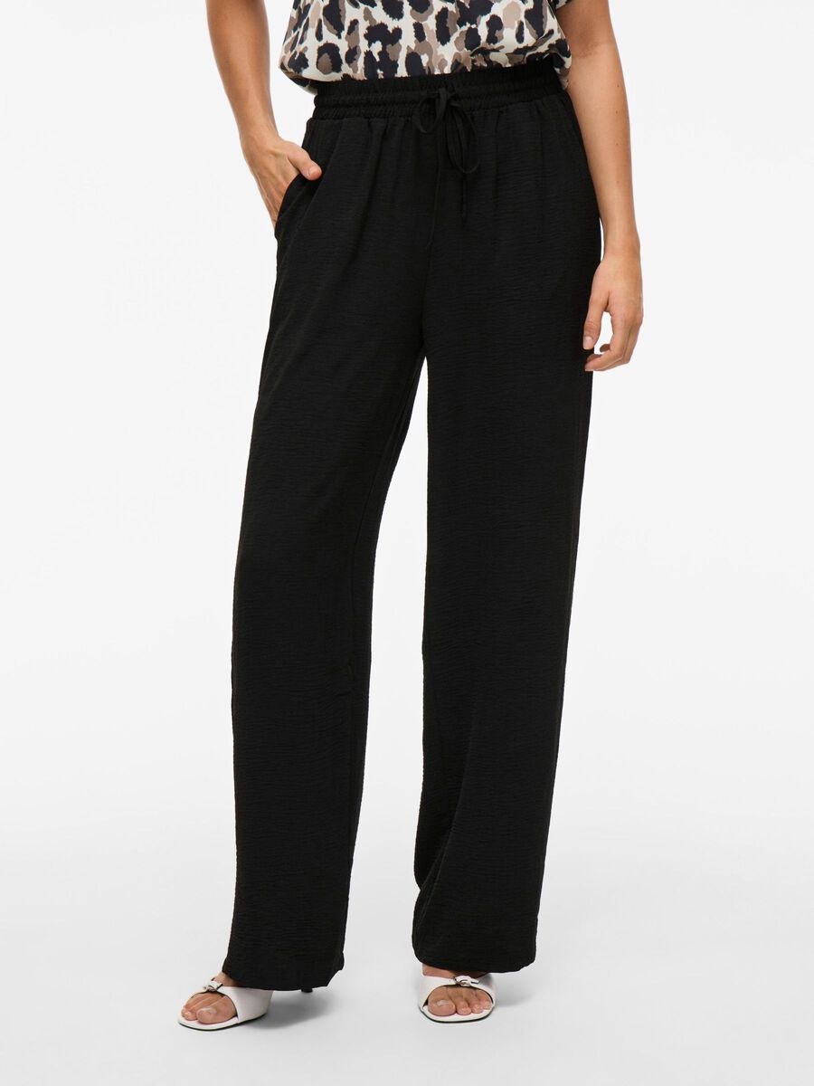 VILA HIGH WAIST WIDE-LEG TROUSERS, Black Beauty, highres - 14100308_BlackBeauty_003.jpg