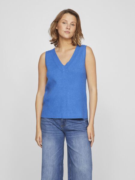 Vila V-HALS GEBREID GILET, Lapis Blue, highres - 14067804_LapisBlue_982472_003.jpg