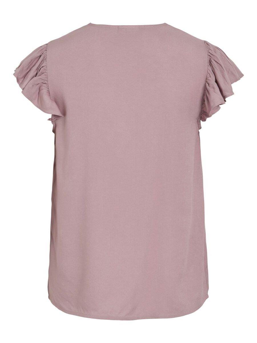 VILA VILIKA V-NECK CAP SLEEVE TOP, Toadstool, highres - 14112802_Toadstool_002.jpg