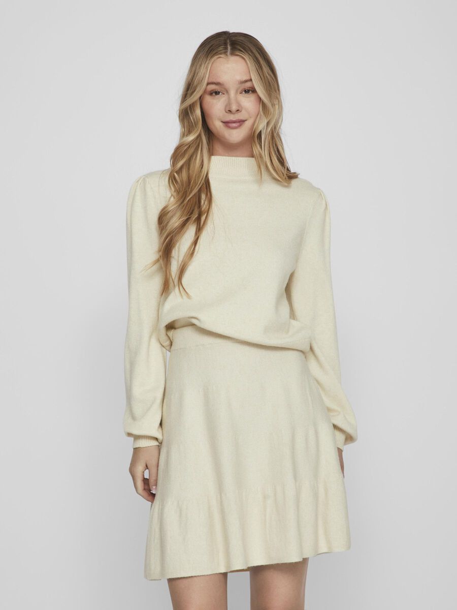 VILA HIGH NECK STRICKPULLOVER, Birch, highres - 14084179_Birch_1070203_003.jpg