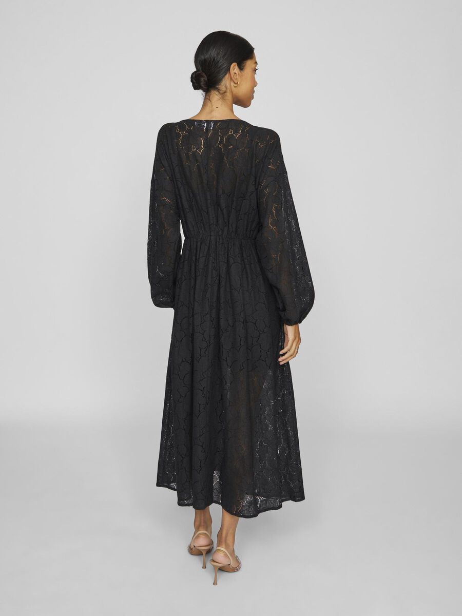 VILA V-NECK MAXI DRESS, Black, highres - 14107904_Black_004.jpg