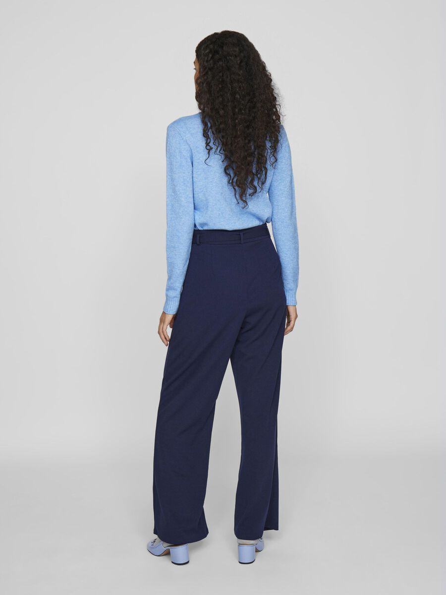 VILA VITA ALTA PANTALONI GAMBA AMPIA, Navy Blazer, highres - 14107244_NavyBlazer_004.jpg