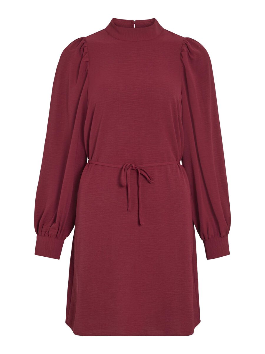 VILA HIGH NECK SHORT DRESS, Cabernet, highres - 14104002_Cabernet_001.jpg