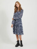 VILA FLORAL FRONT TIE MINI DRESS, Navy Blazer, highres - 14059055_NavyBlazer_783836_005.jpg