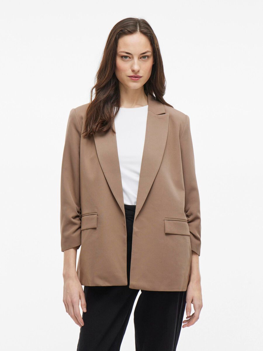 VILA 3/4-SLEEVED BLAZER, Fossil, highres - 14109496_Fossil_003.jpg