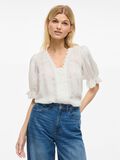 VILA V-NECK SHORT SLEEVED SHIRT, Cloud Dancer, highres - 14109647_CloudDancer_007.jpg