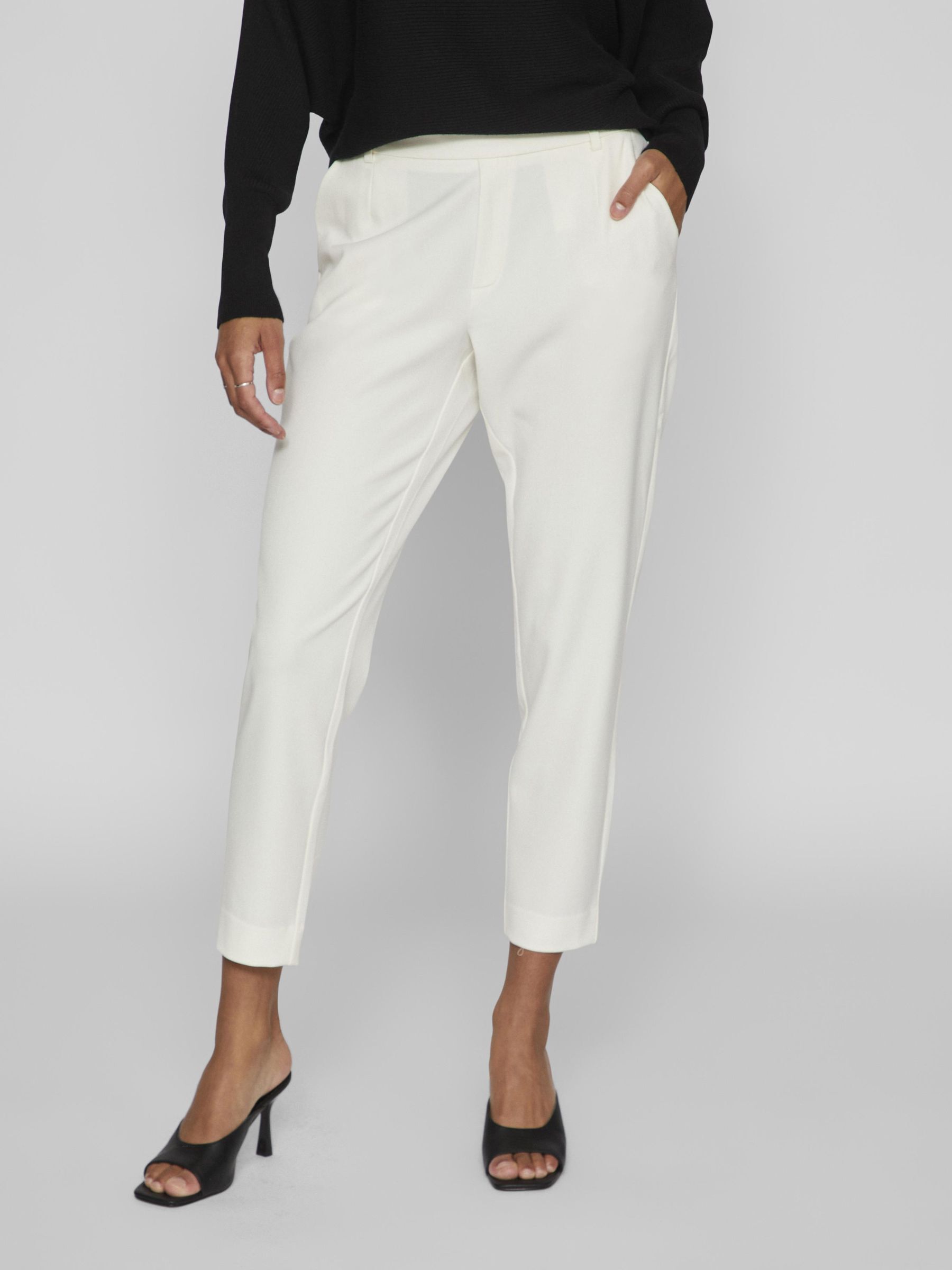 Pantalon blanc deals taille haute slim