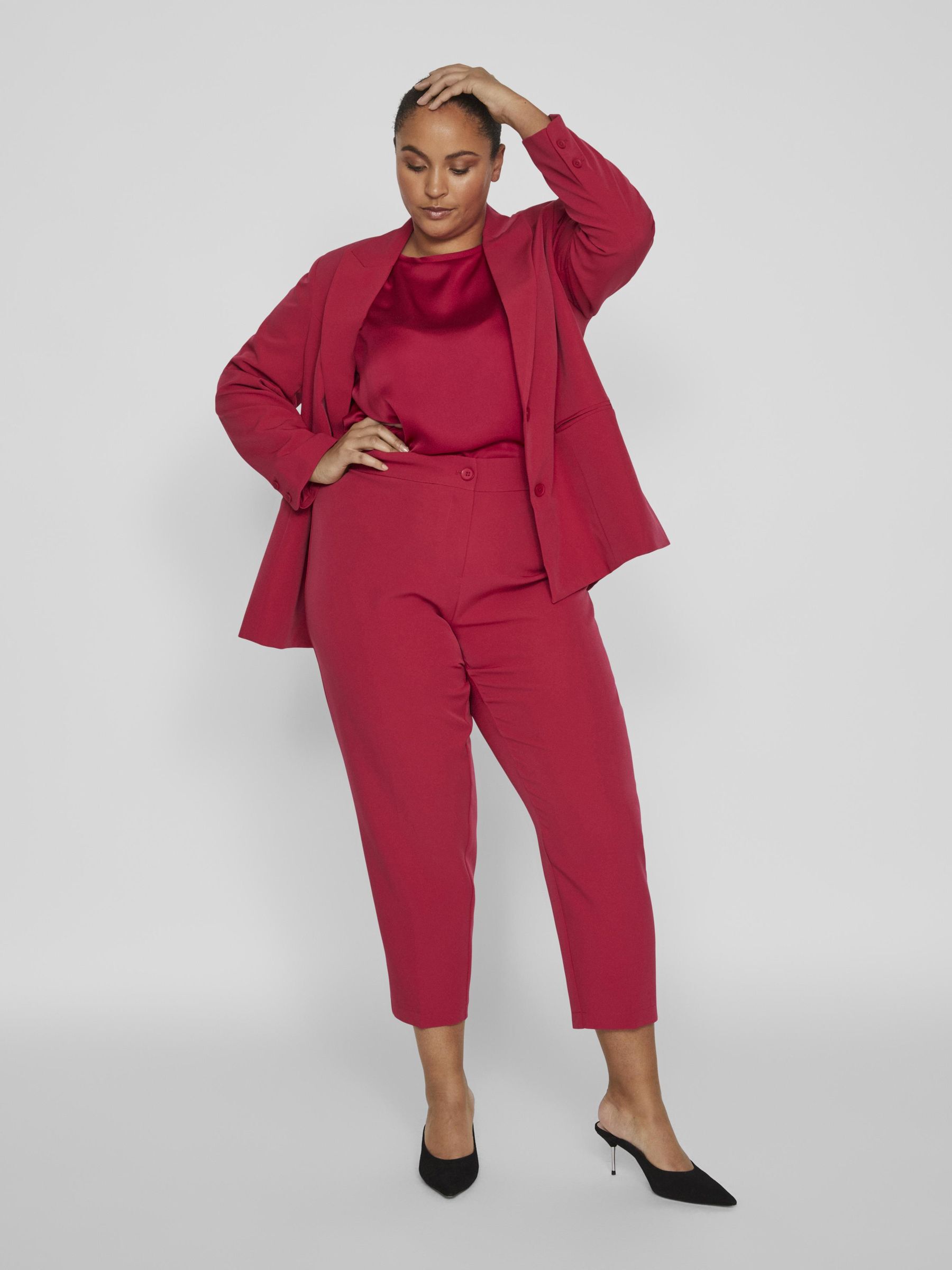 Cerise cropped trousers online
