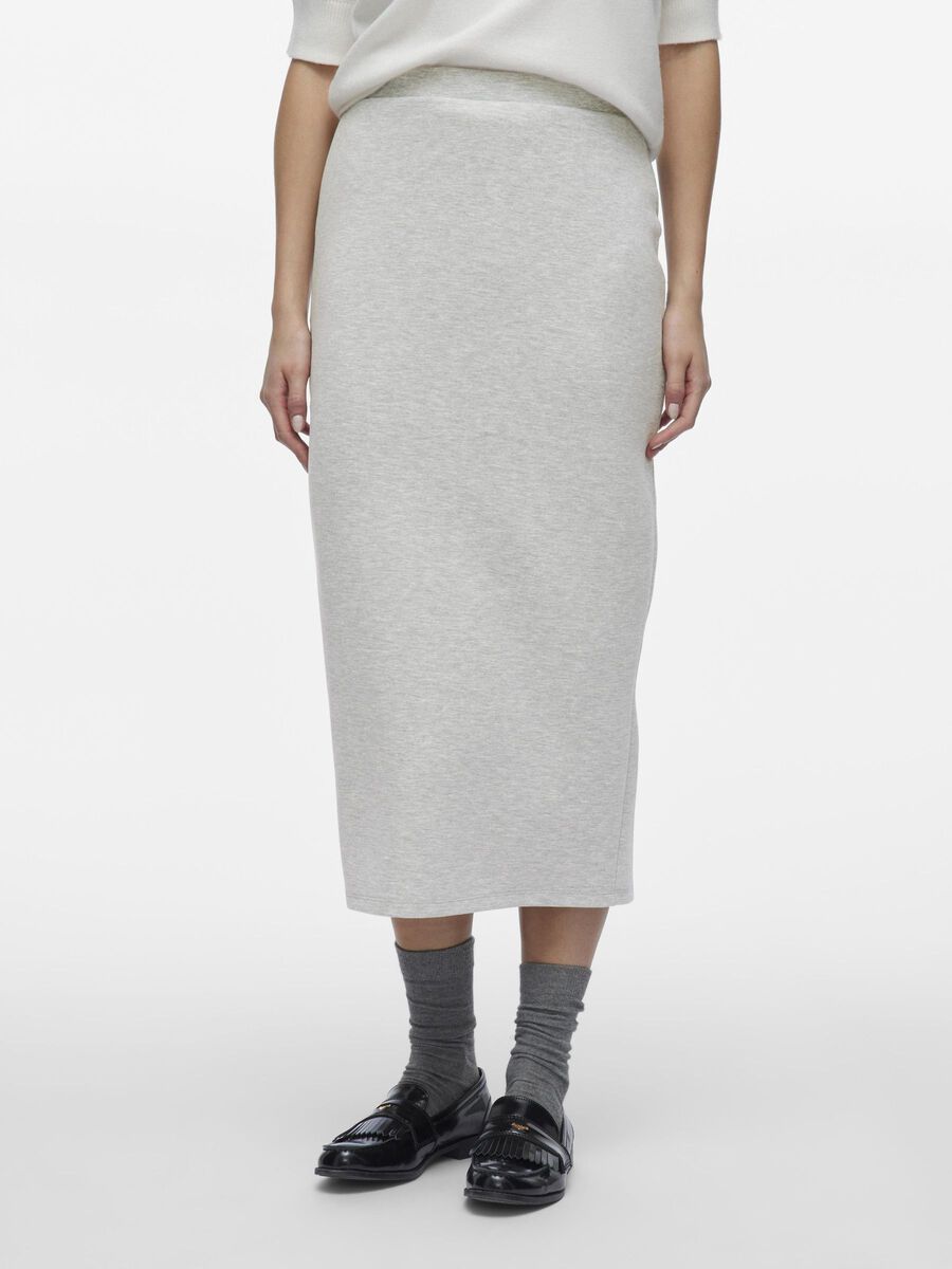VILA HÖG MIDJA MIDIKJOL, Light Grey Melange, highres - 14106083_LightGreyMelange_003.jpg