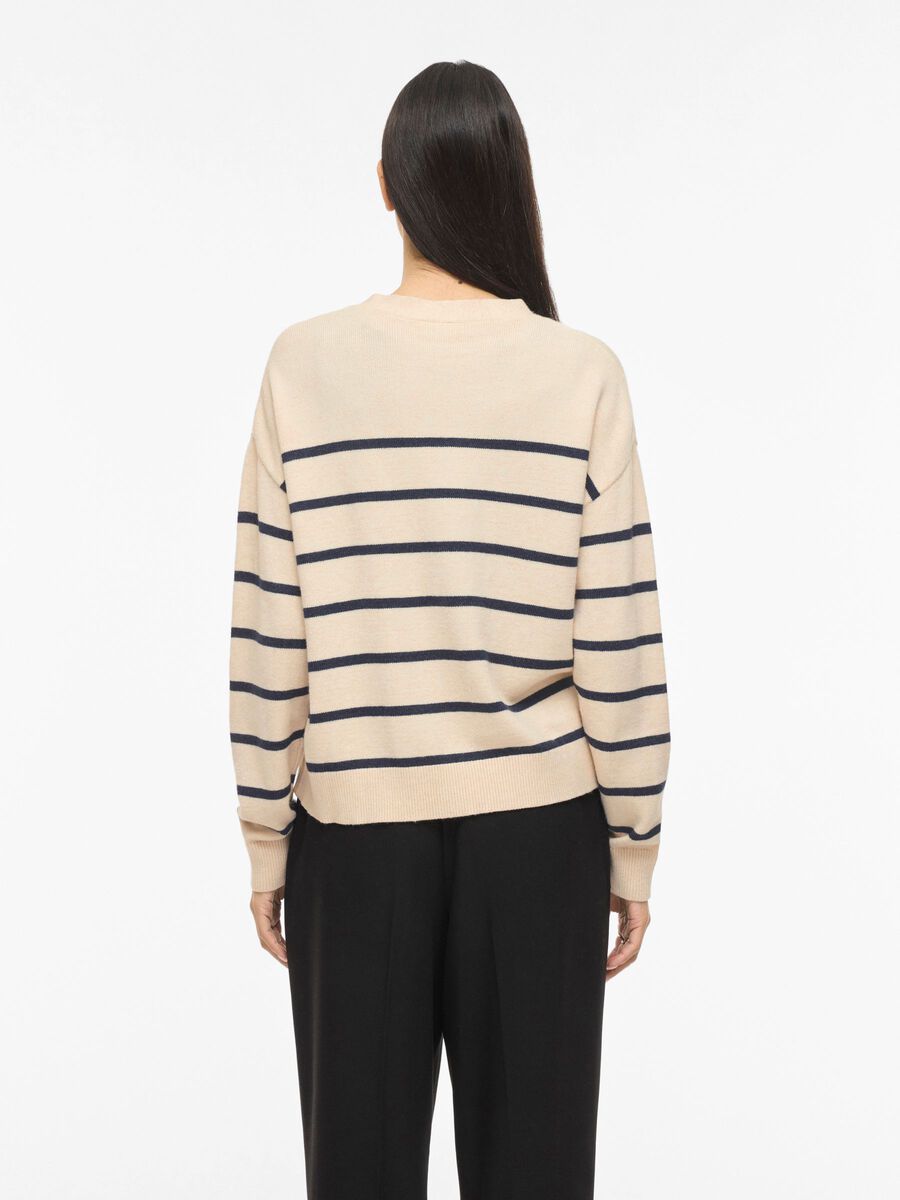 Product carousel image - VIRIL V-HALS GEBREID VEST, Super Light Natural Melan | 2