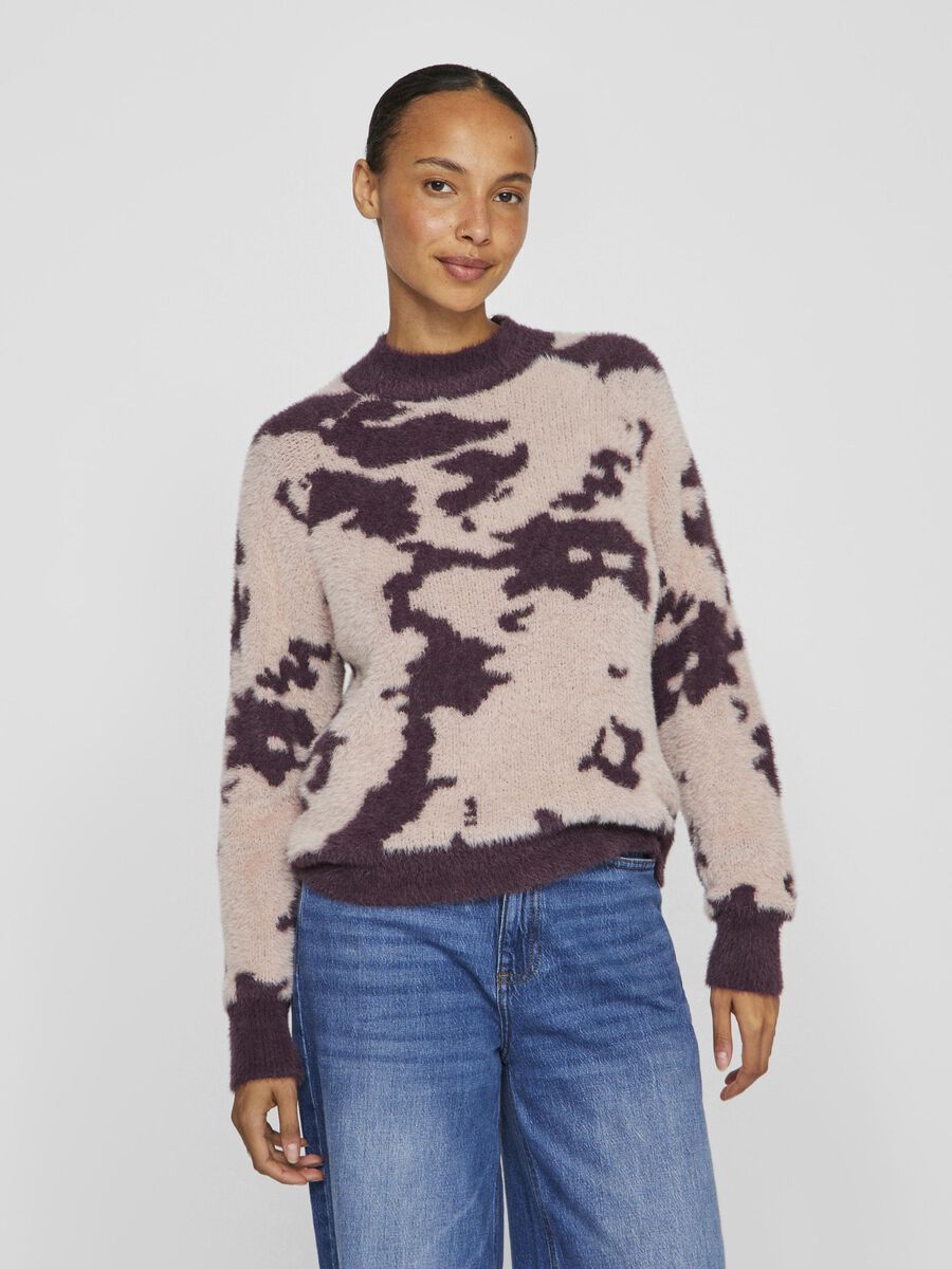 VILA À MOTIF PULL EN MAILLE, Plum Perfect, highres - 14080195_PlumPerfect_1139157_003.jpg