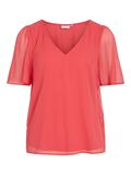 Product image thumbnail - VIFALIA V-NECK SHORT SLEEVED TOP, Hibiscus | 6