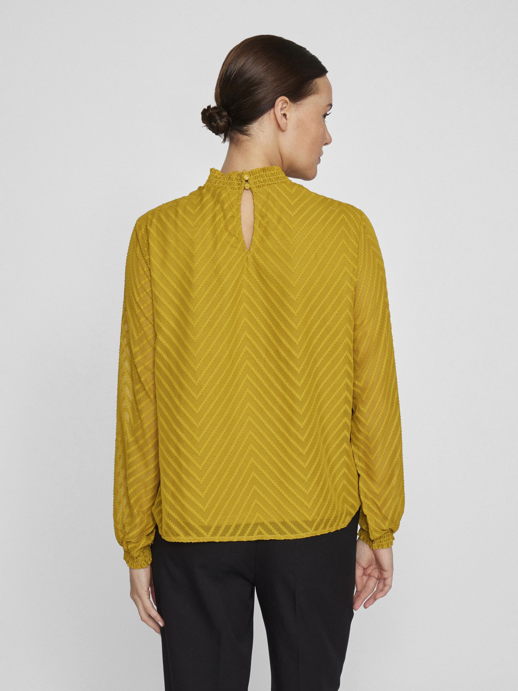 HIGH NECK LONG SLEEVED BLOUSE Yellow VILA