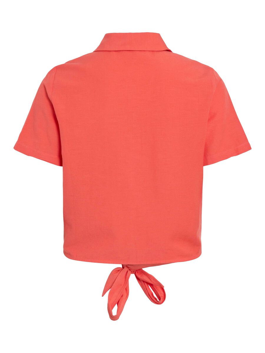 VILA FRONT KNOT SHORT SLEEVED SHIRT, Dubarry, highres - 14096244_Dubarry_002.jpg