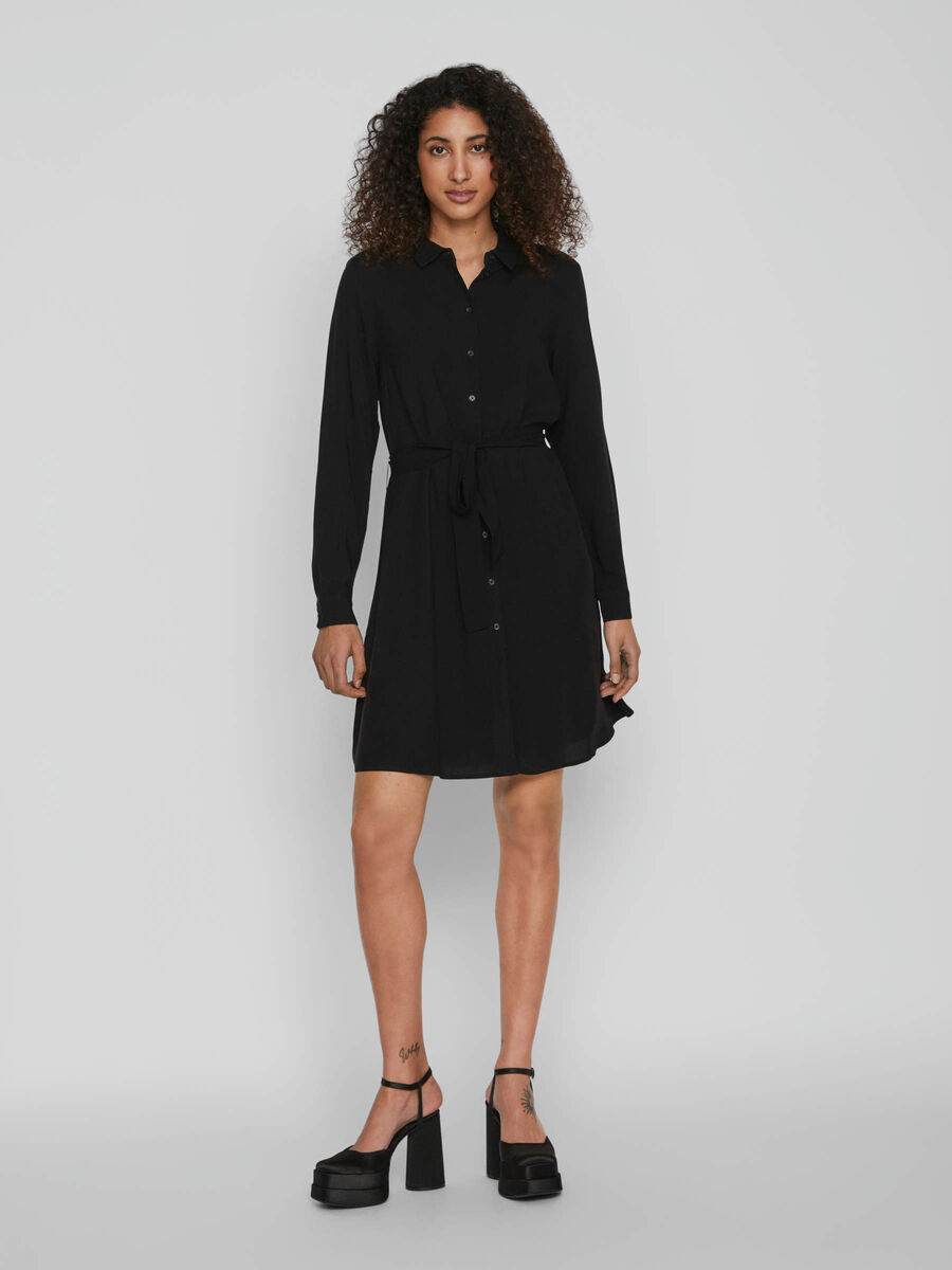 Vila CEINTURE À NOUER - ROBE-CHEMISE, Black, highres - 14067410_Black_003.jpg