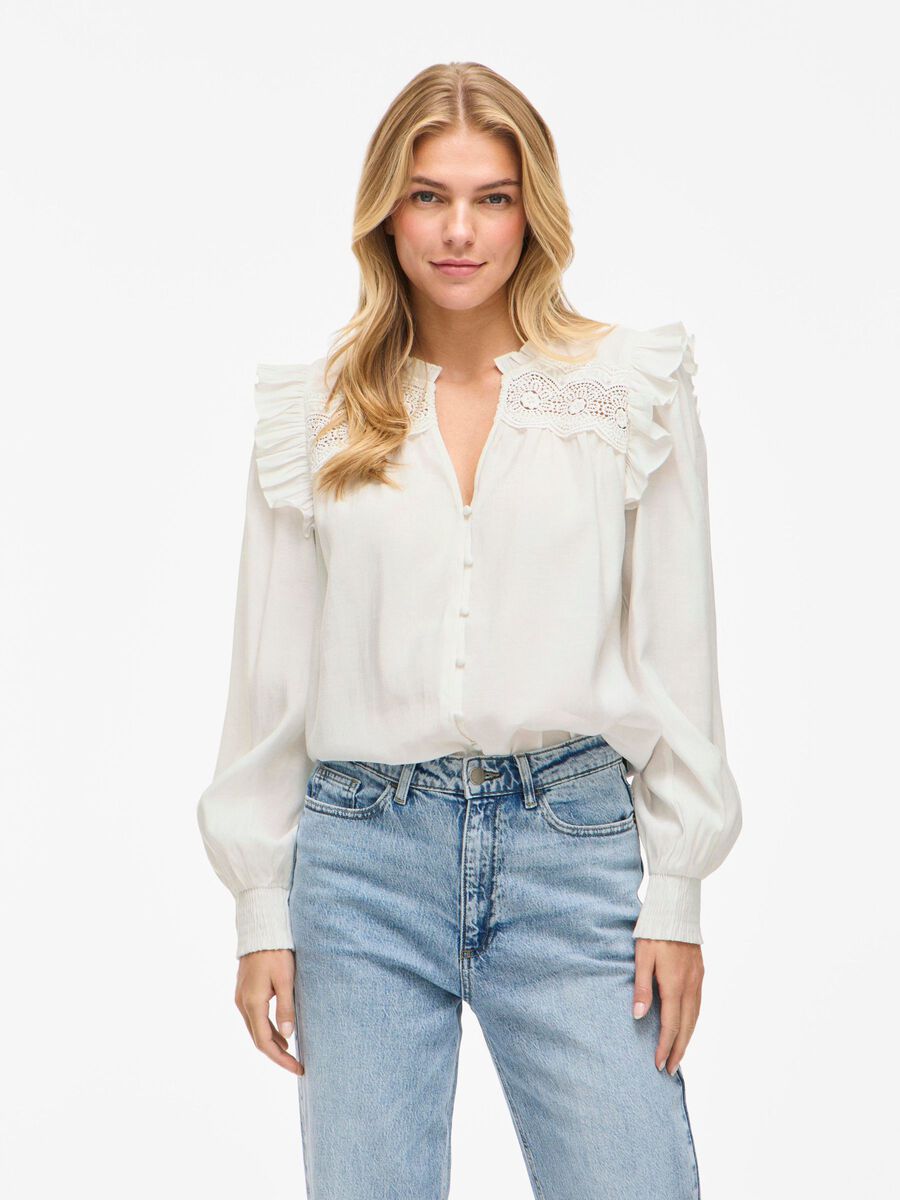 VILA VIKOMMA V-NECK SHIRT, Snow White, highres - 14113753_SnowWhite_003.jpg