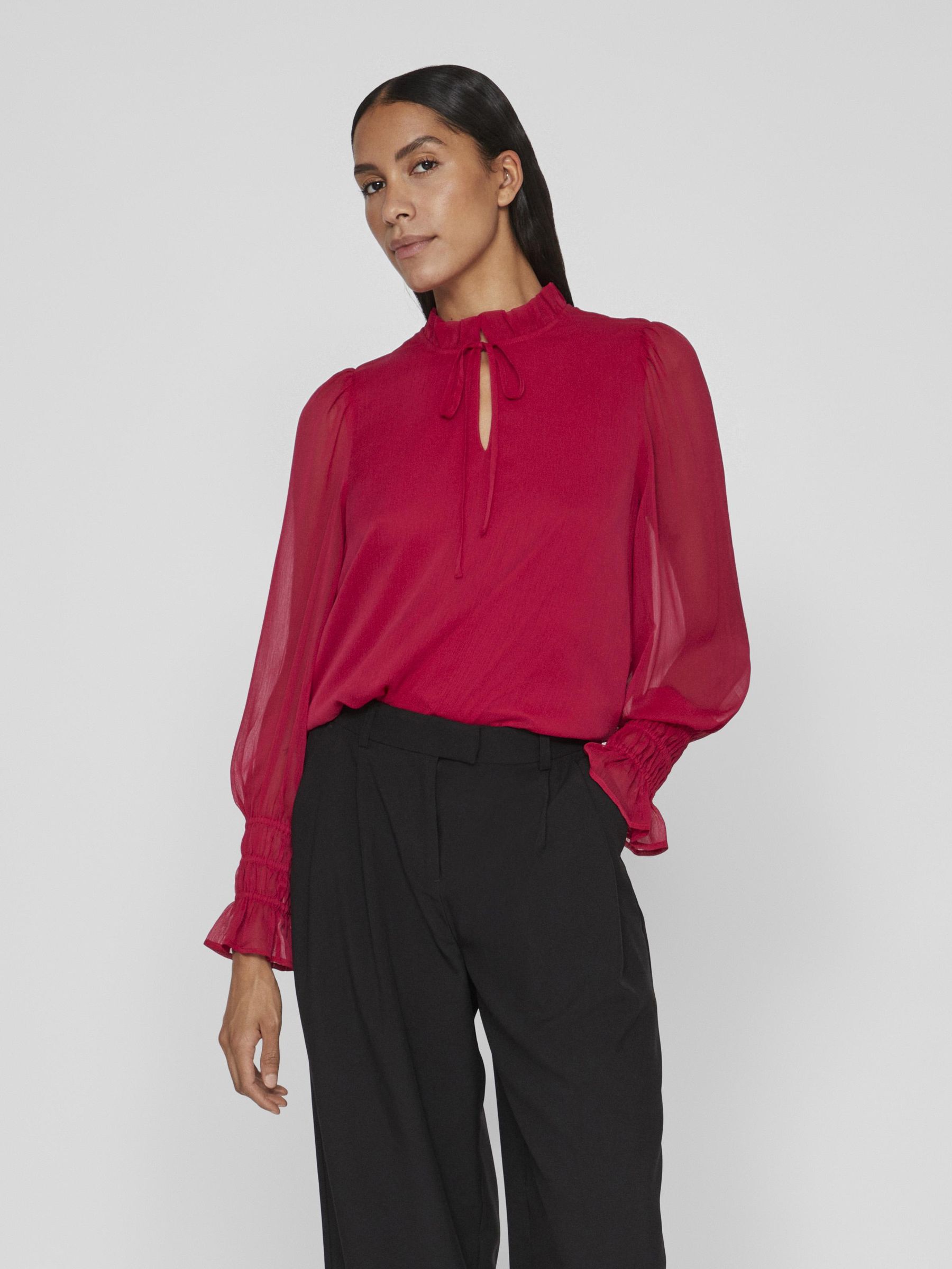 High neck outlet smock top