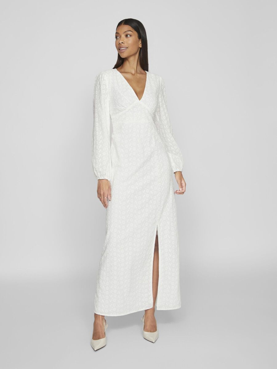 Vestido blanco largo manga larga – Talla mediana – Joi Boutique