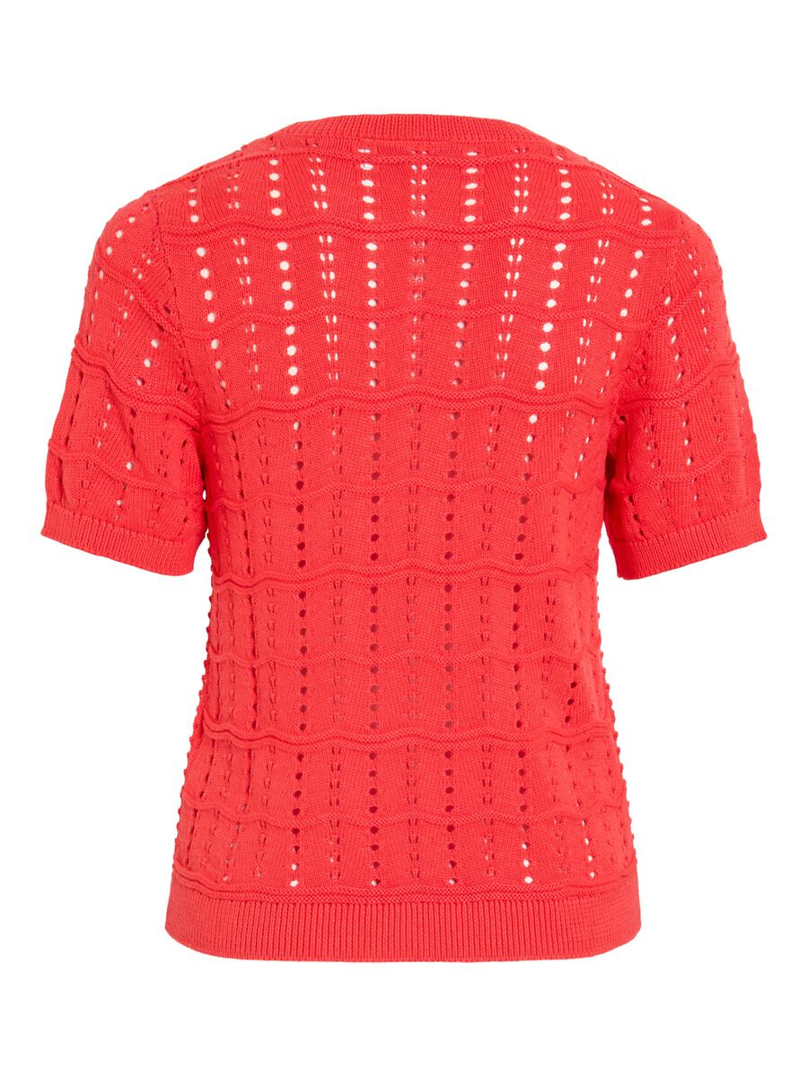 Carousel image - VISIDONA SHORT SLEEVED KNITTED TOP, Hibiscus | 6