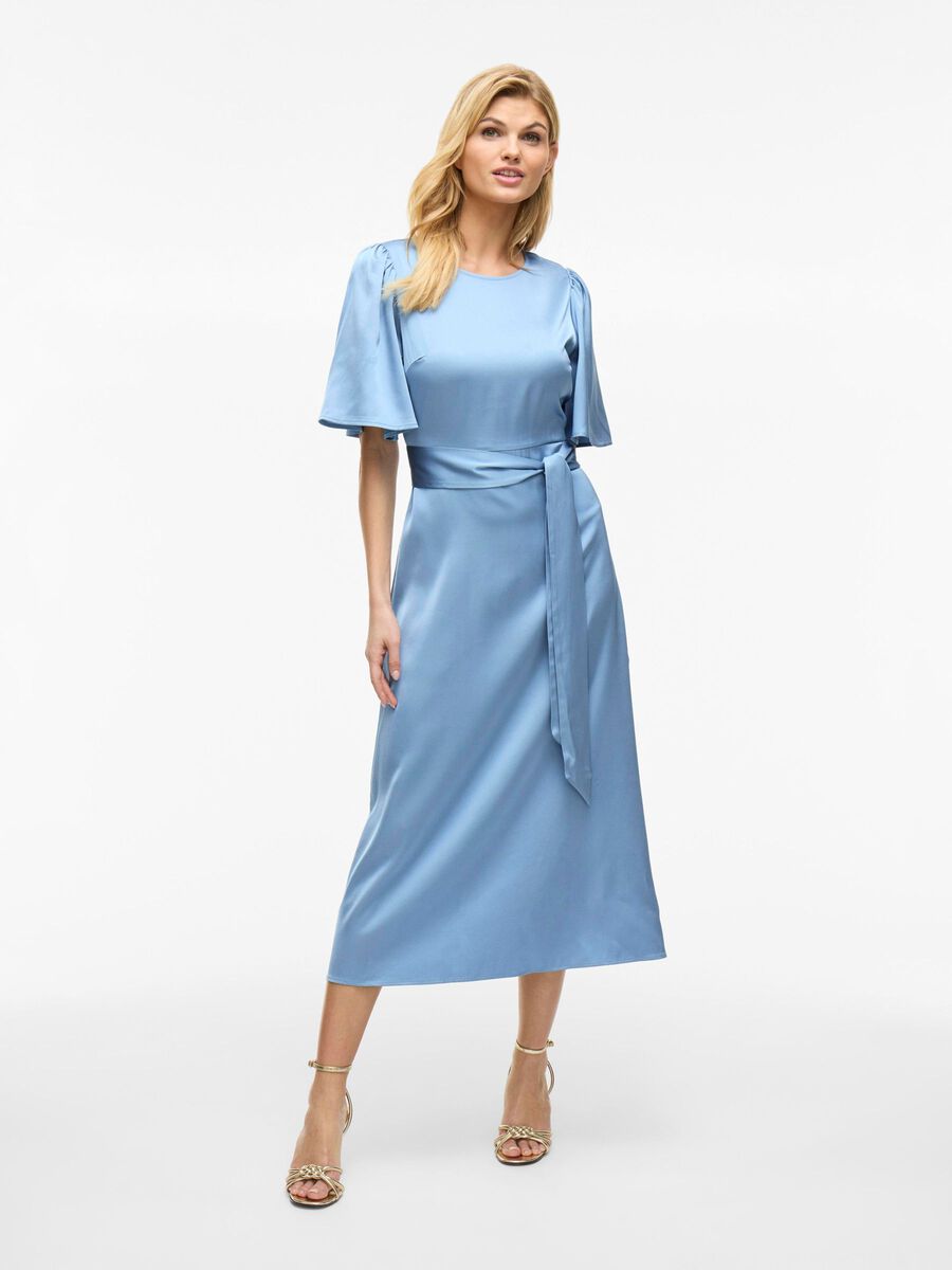 VILA VIMARELLE SHORT SLEEVED MIDI DRESS, Blissful Blue, highres - 14104293_BlissfulBlue_003.jpg