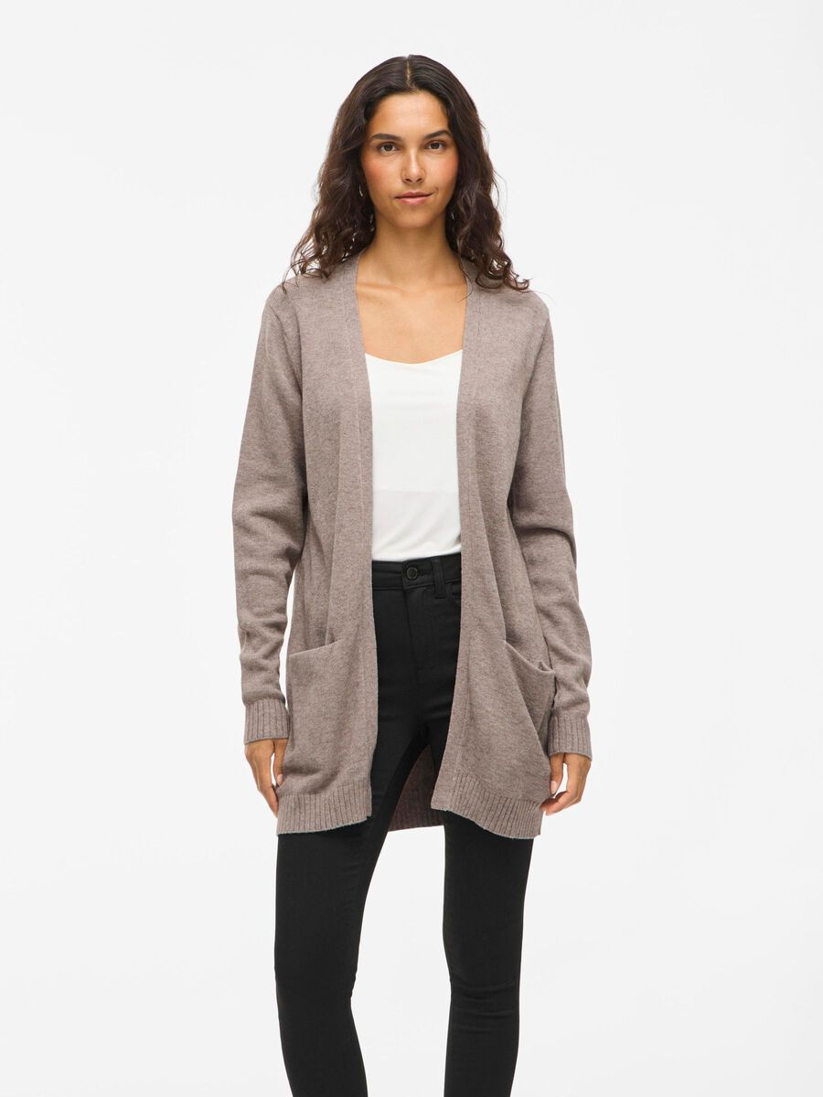 VILA VIRIL BASIC KNITTED CARDIGAN, Falcon, highres - 14044041_Falcon_593650_003.jpg