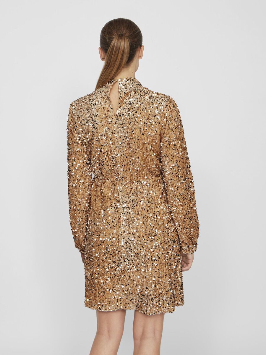 VILA PAILLETTEN KORTE JURK, Gold Colour, highres - 14103750_GoldColour_004.jpg