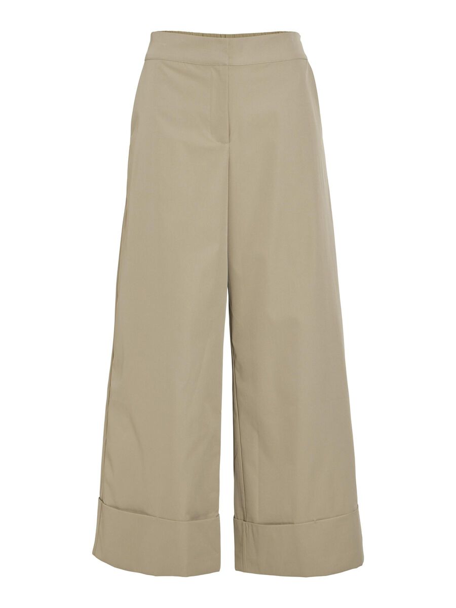 VILA WIDE-LEG TROUSERS, Feather Gray, highres - 14108350_FeatherGray_001.jpg