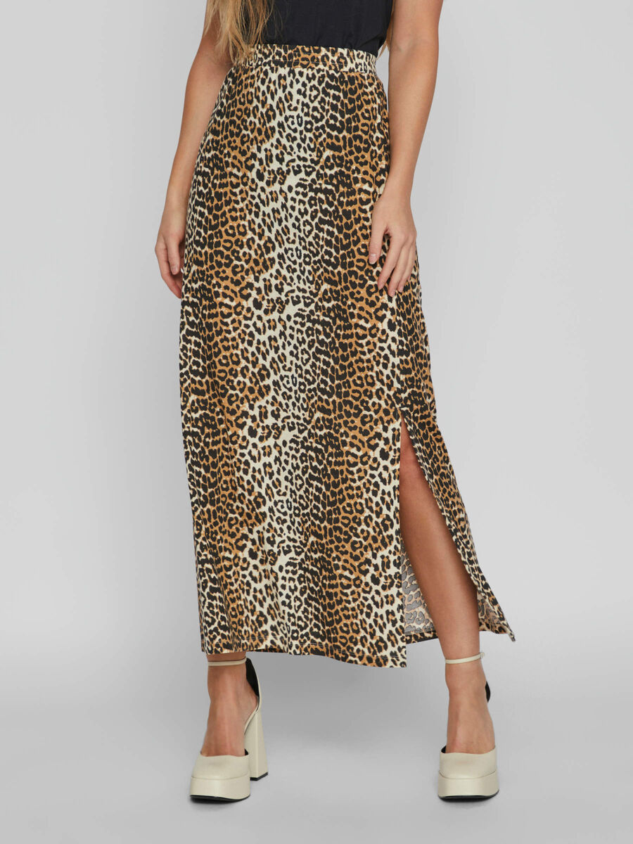 Vila BASIC MAXI SKIRT, Beige, highres - 14085164_Beige_1022106_003.jpg