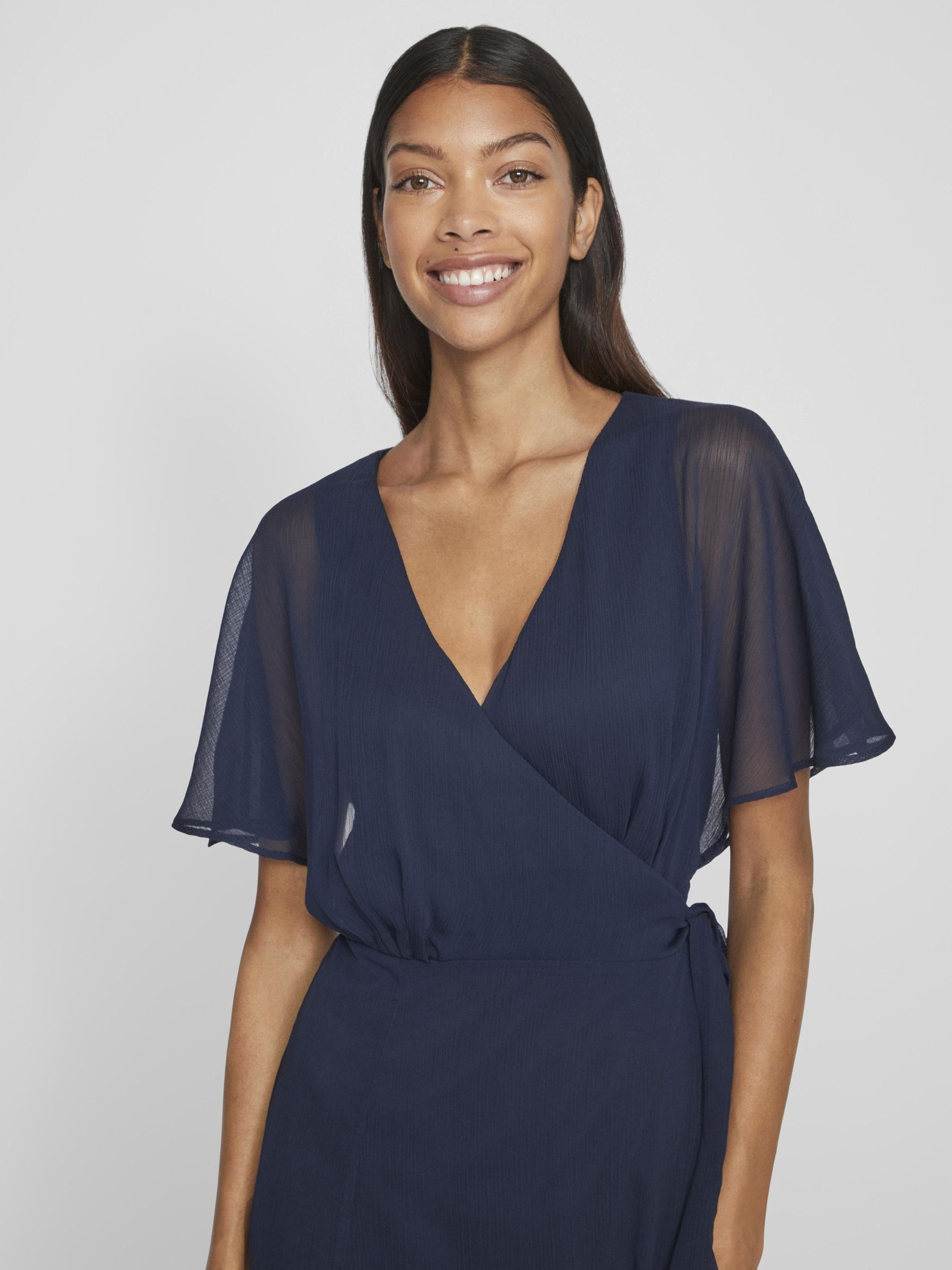 Navy wrap shop dress short sleeve