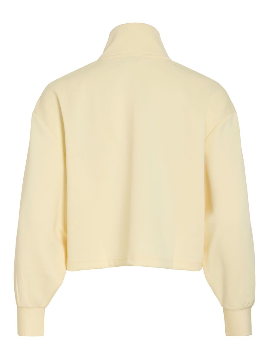 Product carousel image - VILOANA ZIPPER CARDIGAN, Pastel Yellow | 2