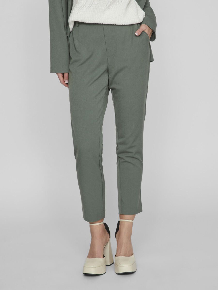 Vila SLIM FIT HIGH WAISTED TROUSERS, Duck Green, highres - 14087406_DuckGreen_003.jpg