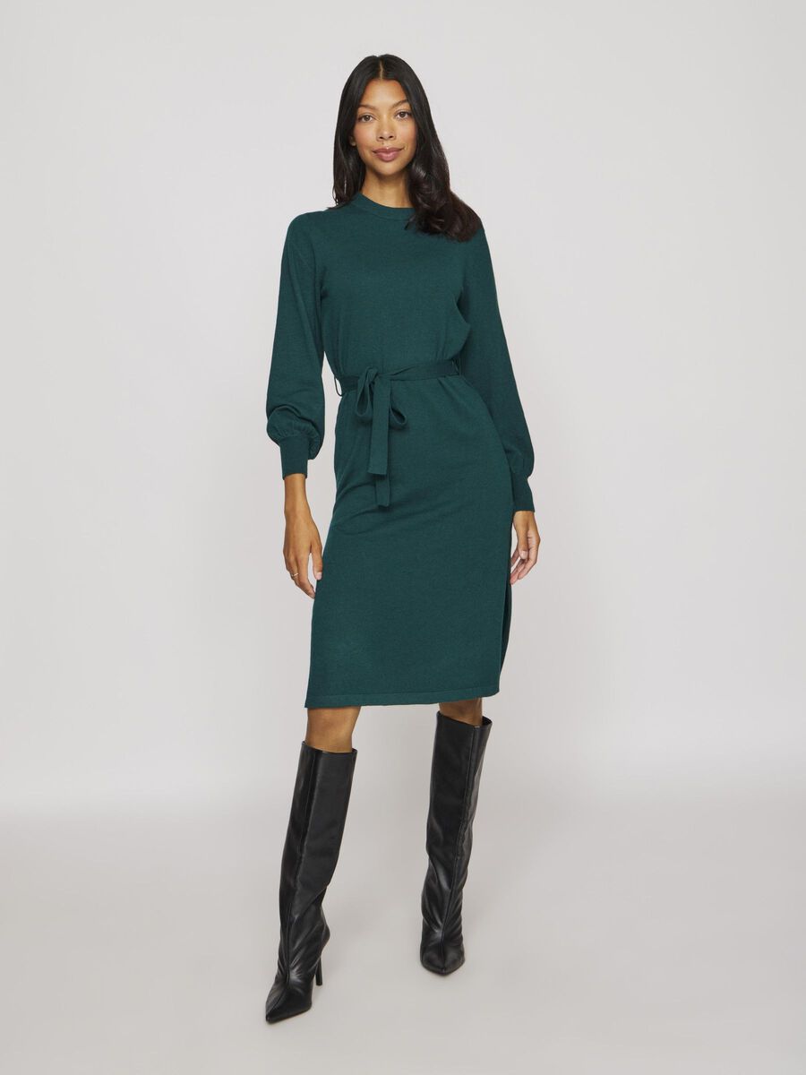 VILA BELTED KNITTED DRESS, Ponderosa Pine, highres - 14103924_PonderosaPine_003.jpg