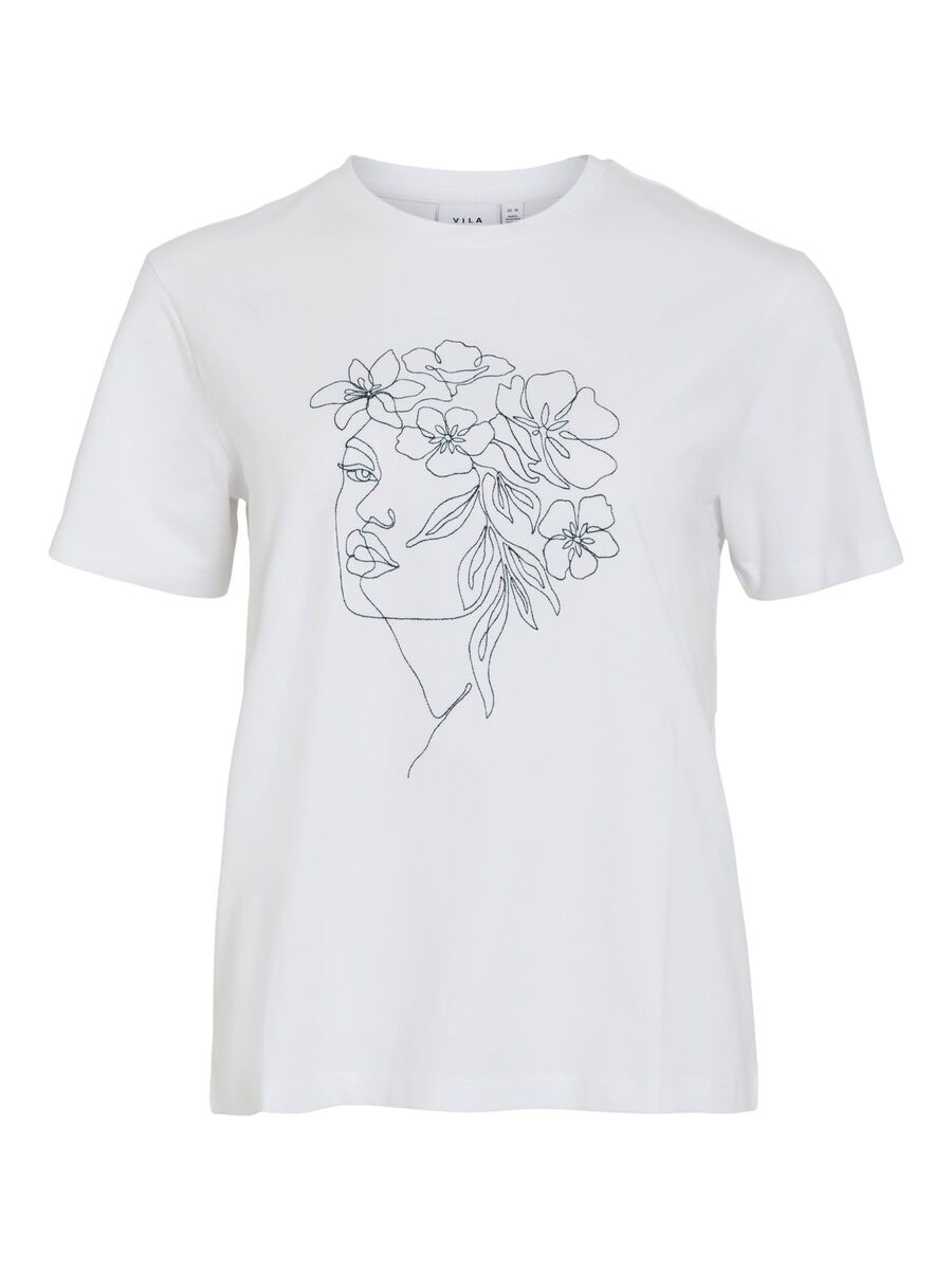 VILA VINORA RUND HALS T-SHIRT, Bright White, highres - 14103448_BrightWhite_1239947_001.jpg