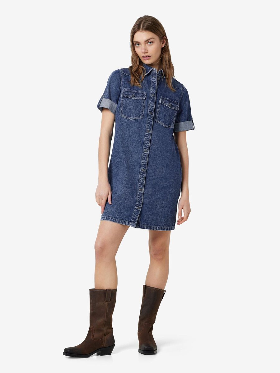 Noisy May SHORT SLEEVED DENIM DRESS, Medium Blue Denim, highres - 27030040_MediumBlueDenim_004.jpg