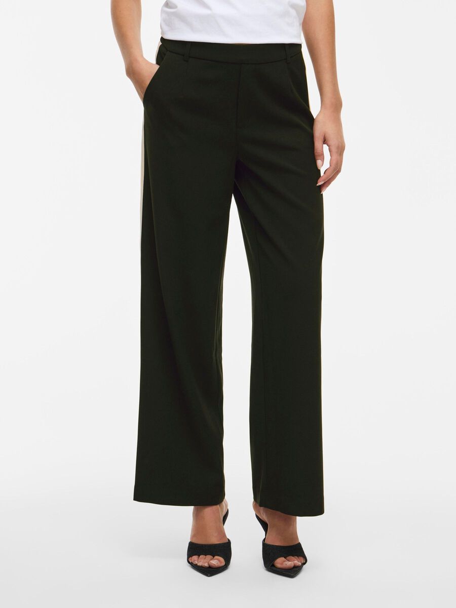 VILA PINSTRIPE HIGH WAISTED TROUSERS, Black, highres - 14089556_Black_1238218_003.jpg