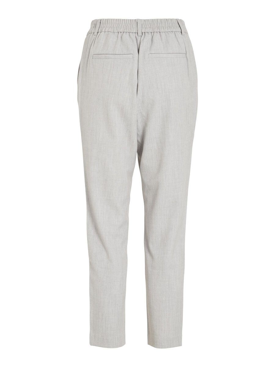 VILA VIVARONE SLIM FIT HIGH WAISTED TROUSERS, Light Grey Melange, highres - 14087406_LightGreyMelange_002.jpg
