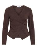 Product image thumbnail - VIANNI V-NECK LONG SLEEVED TOP, Coffee Bean | 6