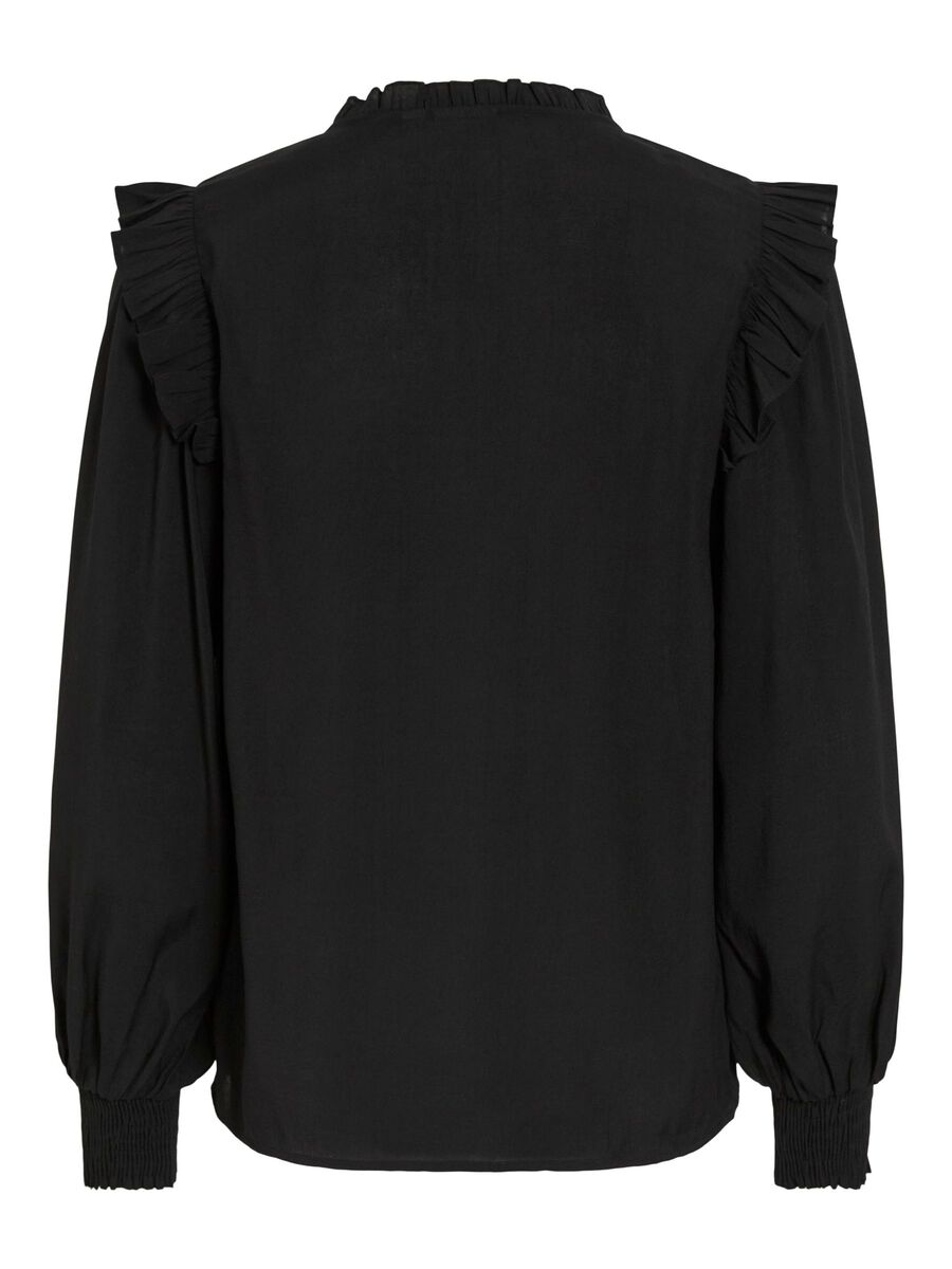 VILA VIKOMMA V-NECK SHIRT, Black, highres - 14113753_Black_002.jpg