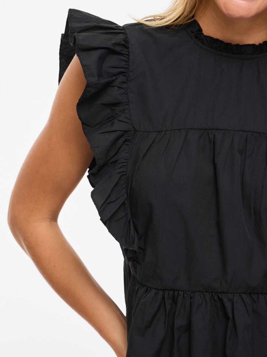 Carousel image - VIRUFELLA FRILL SLEEVELESS TOP, Black Beauty | 3