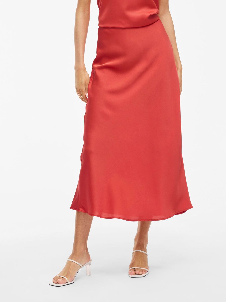 VILA VIELLETTE - TAILLE HAUTE JUPE MI-LONGUE, Paprika, highres - 14084182_Paprika_003.jpg