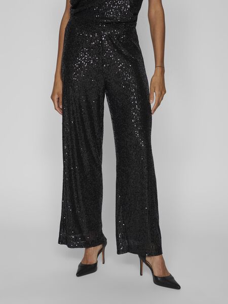 Vila SEQUIN TROUSERS, Black, highres - 14089863_Black_003.jpg