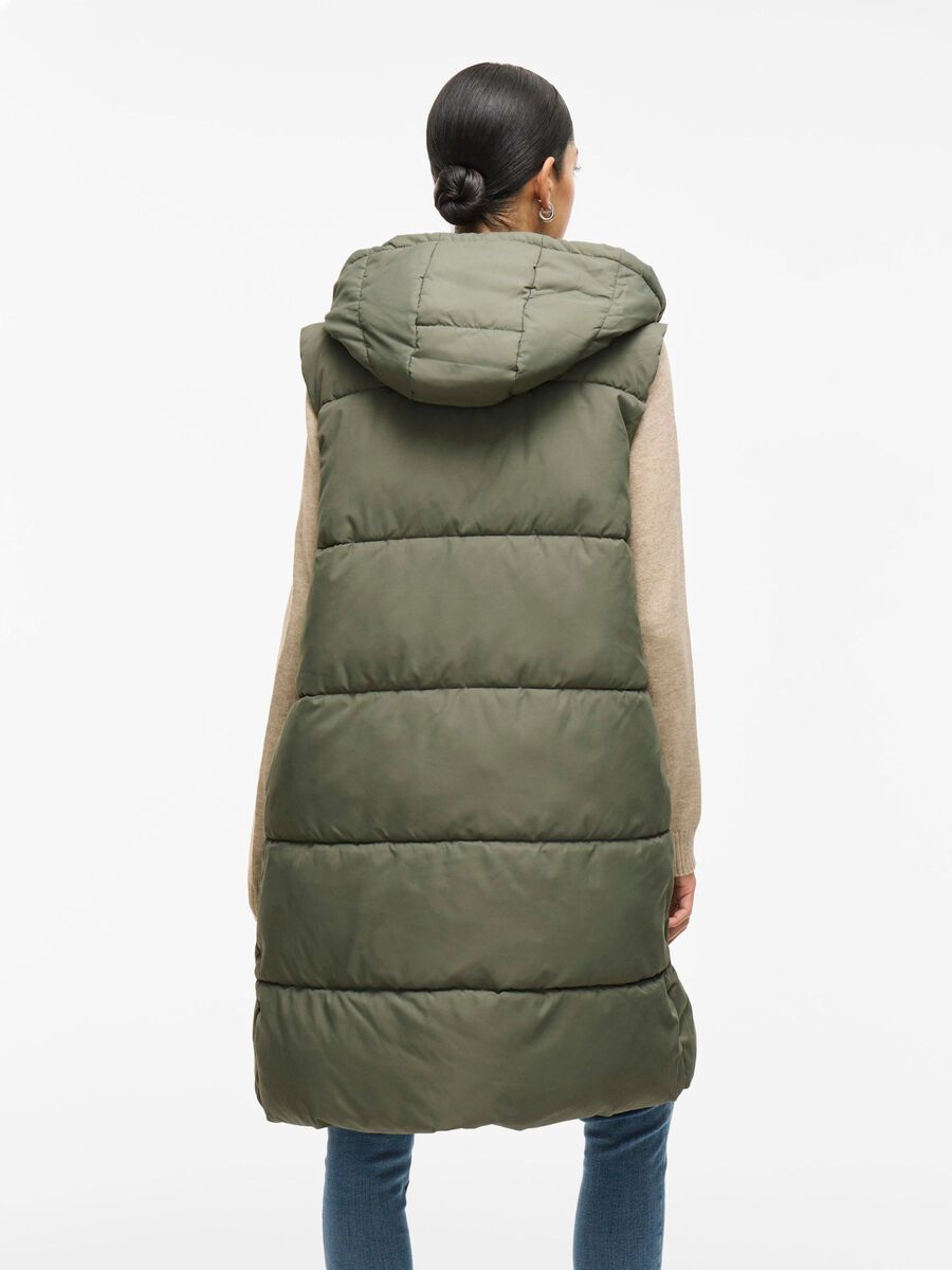 VILA VIMARIA LONG PADDED WAISTCOAT, Four Leaf Clover, highres - 14097059_FourLeafClover_004.jpg