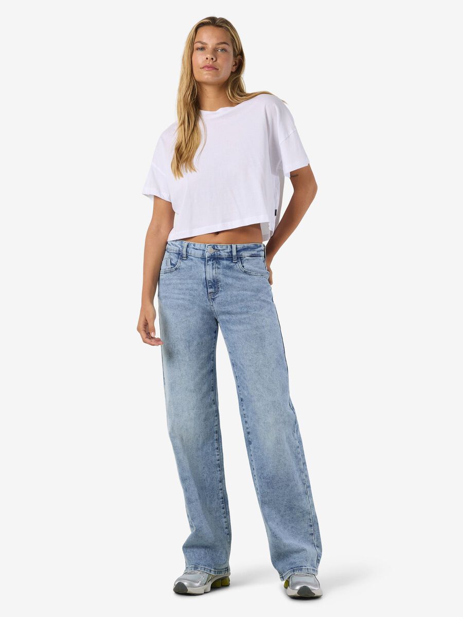Product carousel image - SHORT SLEEVED SEMI CROPPED TOP, Bright White | 2