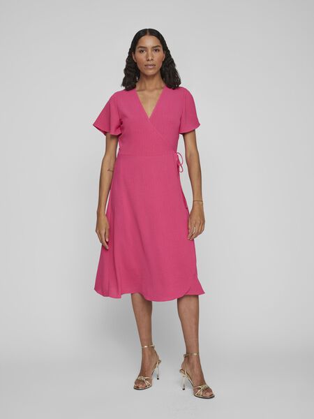 Vila SHORT SLEEVED WRAP DRESS, Pink Yarrow, highres - 14059666_PinkYarrow_003.jpg