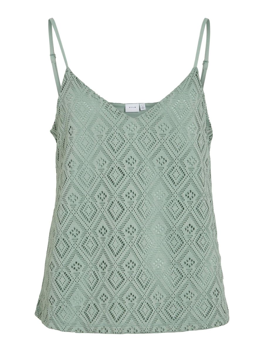 VILA VINUSA V-HALS TOPP MED STROPPER, Green Milieu, highres - 14112739_GreenMilieu_001.jpg