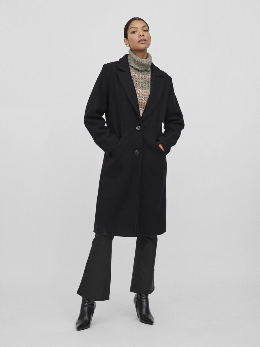 Vila WOOL-BLEND COAT, Black, highres - 14074431_Black_003.jpg