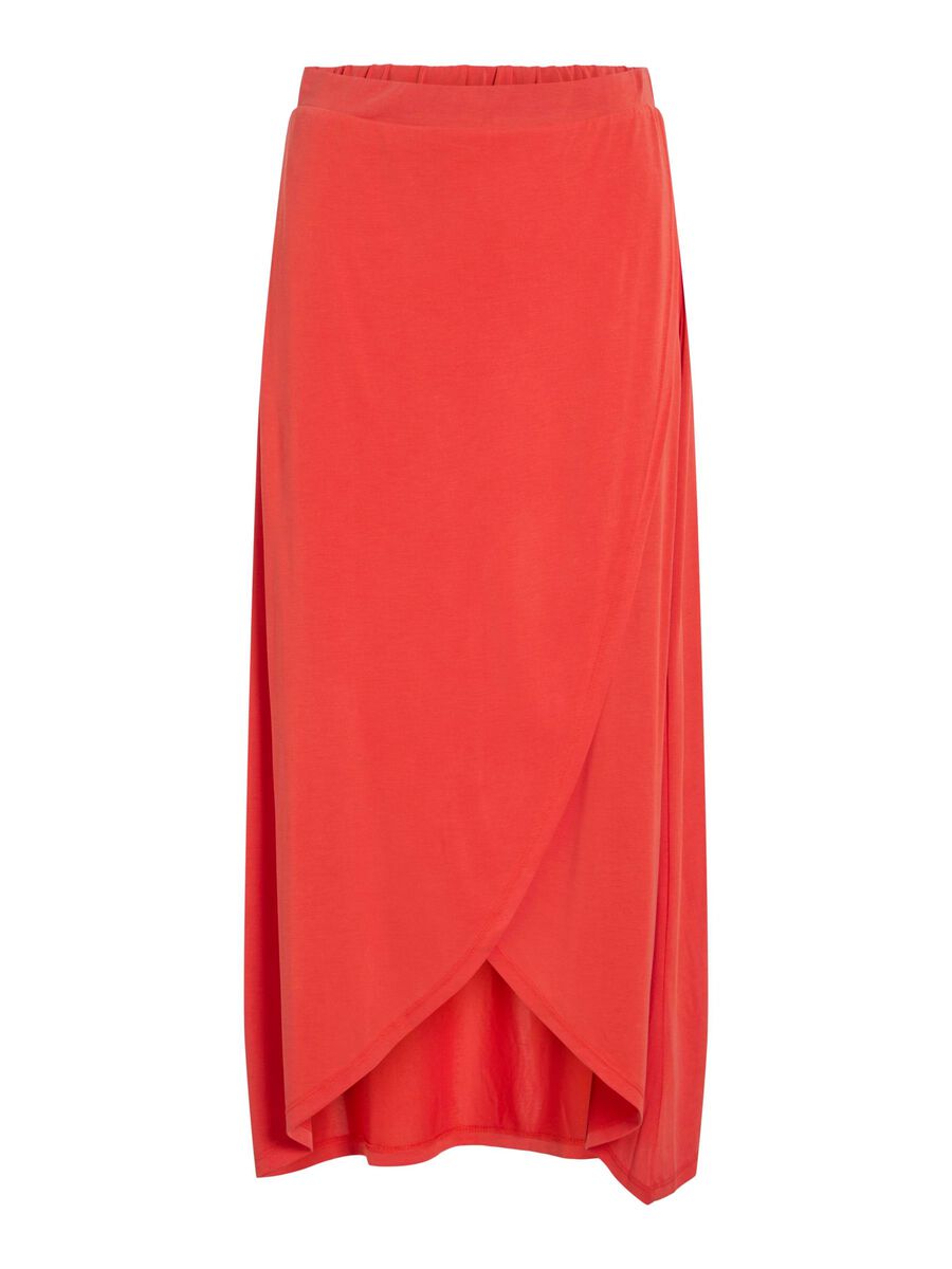 VILA HIGH WAIST MIDI SKIRT, Aurora Red, highres - 14101691_AuroraRed_001.jpg